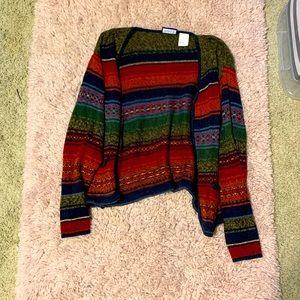 Colorful Striped Zip-Up Cardigan